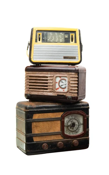 Retro Radio Geïsoleerd Witte Achtergrond — Stockfoto