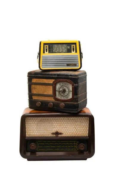 Retro Radio Izolowane Białym Tle — Zdjęcie stockowe