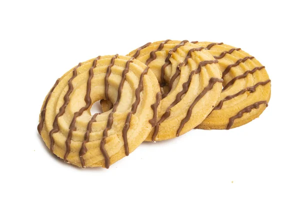 Cookies Ringen Geïsoleerd Witte Achtergrond — Stockfoto