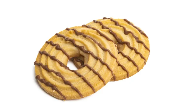 Cookies Ringen Geïsoleerd Witte Achtergrond — Stockfoto