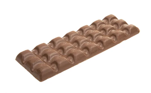 Barra Chocolate Com Enchimento Isolado Fundo Branco — Fotografia de Stock