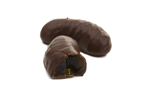 Caramelos Chocolate Jalea Aislados Sobre Fondo Blanco — Foto de Stock