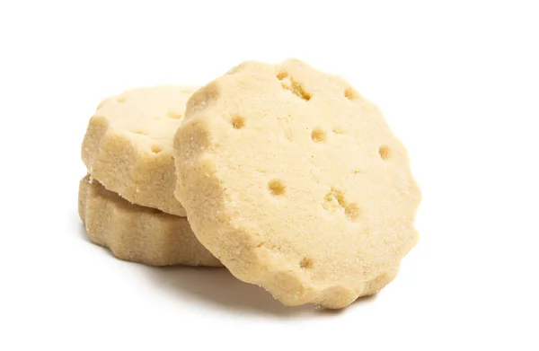 Galletas Mantequilla Aisladas Sobre Fondo Blanco —  Fotos de Stock