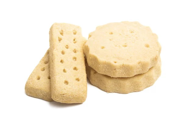 Galletas Mantequilla Aisladas Sobre Fondo Blanco —  Fotos de Stock