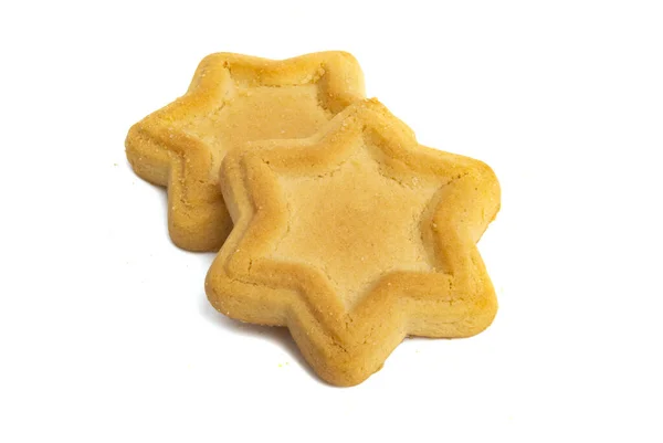 Smör Cookies Isolerade Vit Bakgrund — Stockfoto