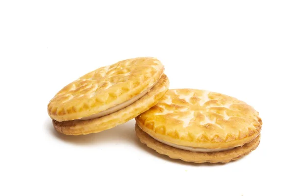 Galleta Doble Aislada Sobre Fondo Blanco — Foto de Stock