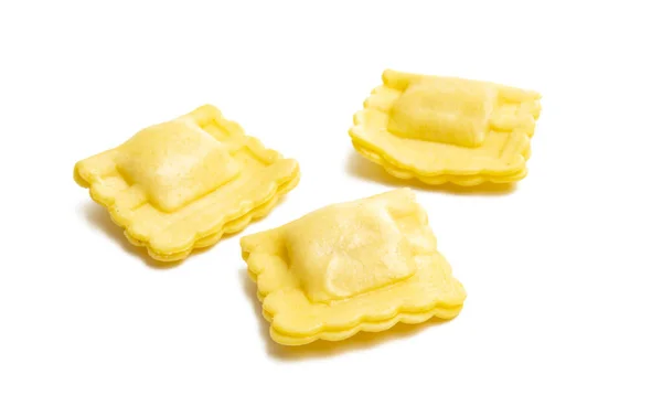 Ravioli Italiani Isolati Fondo Bianco — Foto Stock