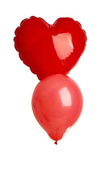 Balões Coloridos Hélio Isolados Fundo Branco — Fotografia de Stock
