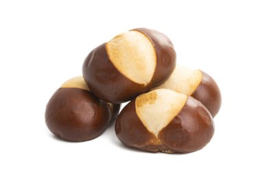 Beyaz arkaplanda izole edilmiş İsviçre çörekleri