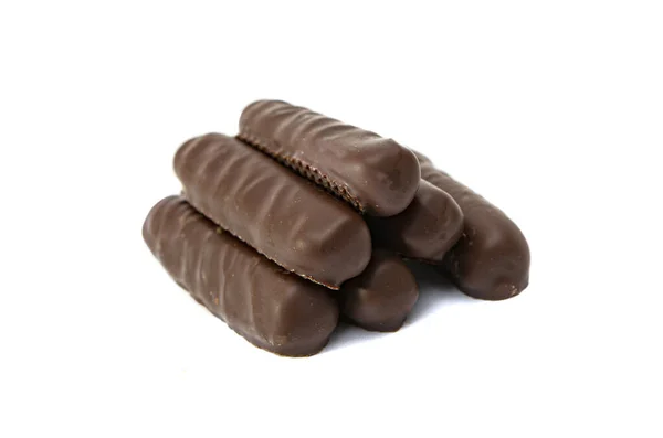 Bastoncini Cioccolato Isolati Sfondo Bianco — Foto Stock