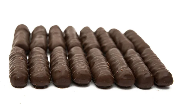 Palos Chocolate Aislados Sobre Fondo Blanco — Foto de Stock