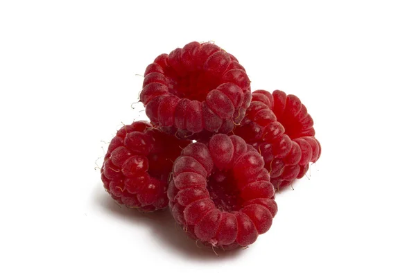 Ripe Raspberries Isolated White Background — Stock Photo, Image