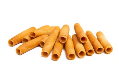 Çerez ruloları beyaz arkaplanda izole