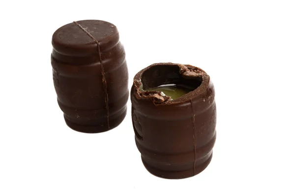 백지에 절연된 초콜릿 — 스톡 사진
