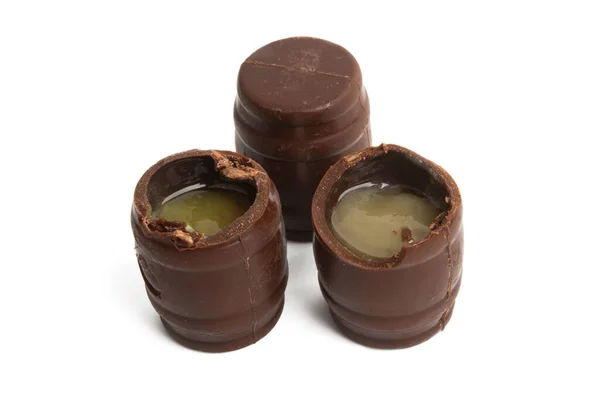 백지에 절연된 초콜릿 — 스톡 사진
