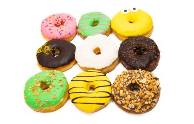 beyaz arka plan üzerinde izole buzlanma çörekler