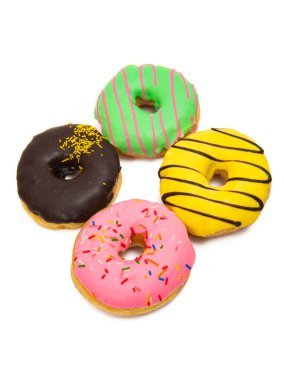 beyaz arka plan üzerinde izole buzlanma çörekler