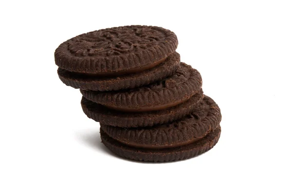 Doppelte Dünne Cookies Isoliert Auf Weißem Hintergrund — Stockfoto