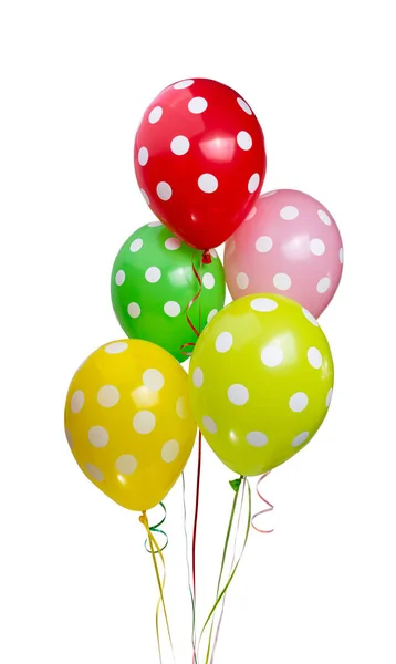 Helium Ballonnen Geïsoleerd Witte Achtergrond — Stockfoto