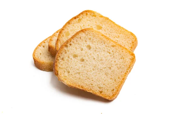 Slices Bread Isolated White Backgroun — Stock Photo, Image
