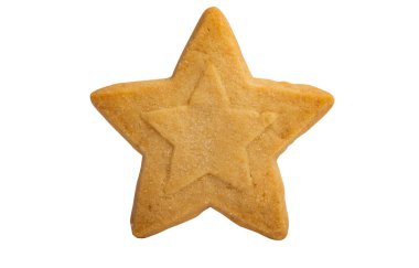 Beyaz arka planda izole edilmiş noel tereyağlı kurabiyeler