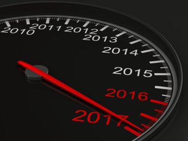 speedometer on black background. 3D image clipart