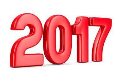 2017 yeni yıl. İzole 3d görüntü