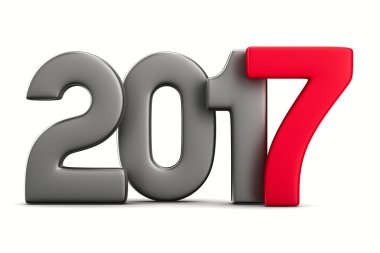 2017 yeni yıl. İzole 3d görüntü