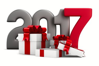 Beyaz hediye kutuları. izole 3d görüntü