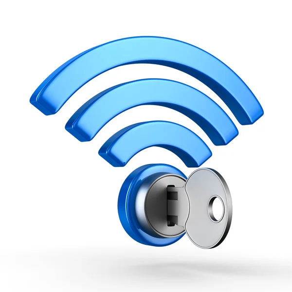 Σύνδεση wi-fi σε λευκό φόντο. Απομονωμένη 3d εικόνας — Φωτογραφία Αρχείου