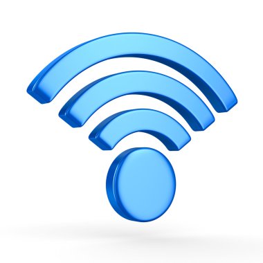 Wi-fi beyaz arka plan üzerinde oturum açın. İzole 3d görüntü