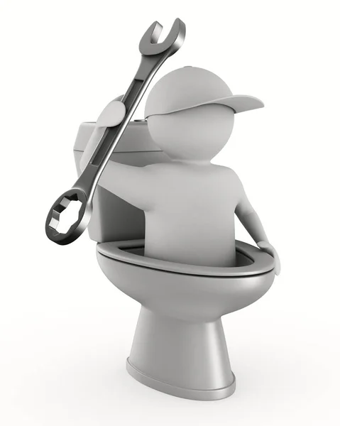 Repair toilet on white background. Isolated 3D image — Stock Photo, Image