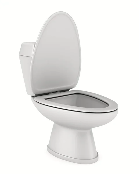 Toilettenschüssel auf weißem Hintergrund vorhanden. isoliertes 3D-Bild — Stockfoto