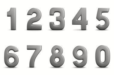 Numbers on white background. Isolated 3D image clipart
