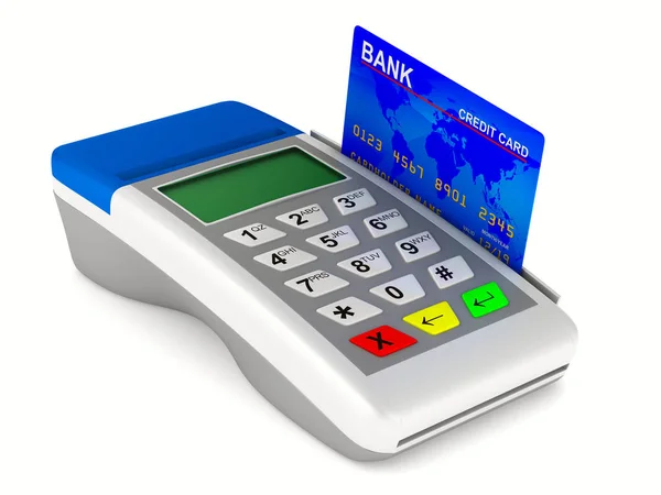 Payment terminal on white background. Isolated 3d image — Stock Photo, Image