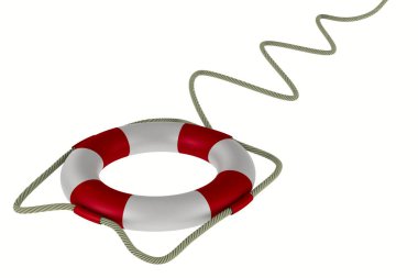 Lifebuoy beyaz arka plan üzerinde. İzole 3d görüntü