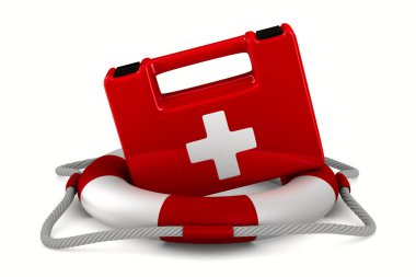 Lifebuoy beyaz arka plan üzerinde. İzole 3d görüntü