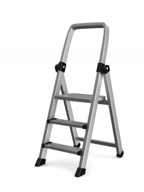 Beyaz arka plan üzerinde merdiven. İzole 3d görüntü