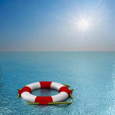 Lifebuoy su. 3D görüntü