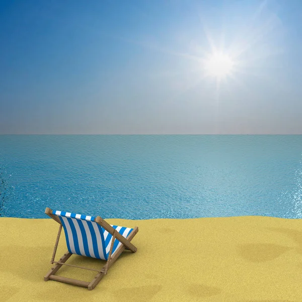 Urlaub am Meer. 3D-Bild — Stockfoto