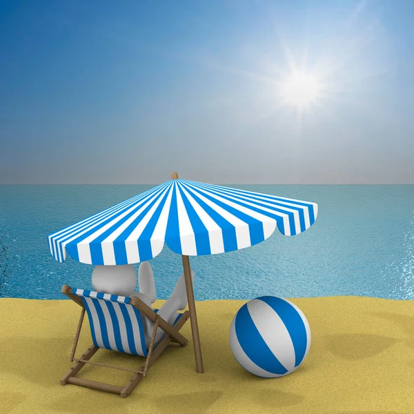 Vacation on the seashore. 3D image — Stock Photo, Image