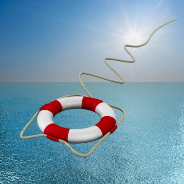 Lifebuoy su. 3D görüntü