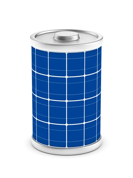 Solarbatterie auf weißem Hintergrund. isoliertes 3D-Bild — Stockfoto