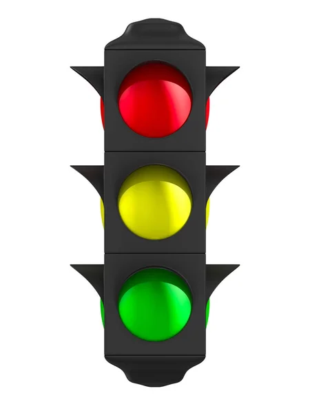 Traffic light on white background. Isolated 3D image — Stock Photo, Image