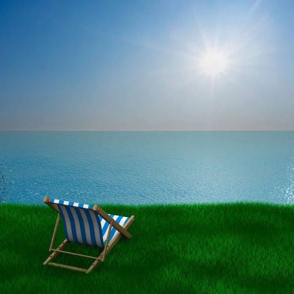 Vacation on the seashore. 3D image — Stock Photo, Image