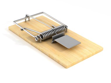 mousetrap on white background. Isolated 3D image clipart