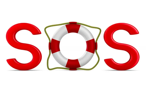 SOS on white background. Isolated 3D image — Stock Photo, Image