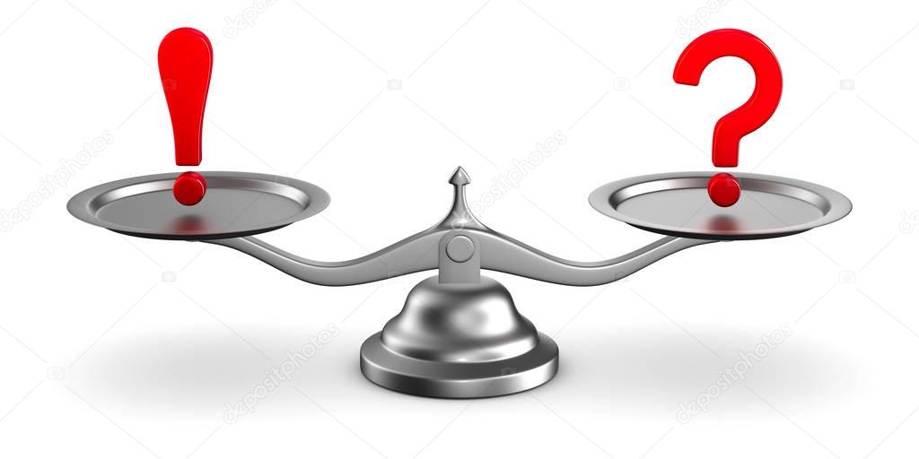 Scales on white background. Isolated 3D image