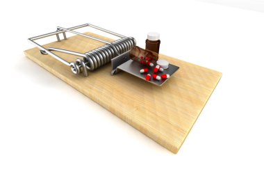 aliminin içinde fare kapanı. İzole 3d görüntü