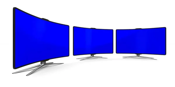 TV su sfondo bianco. Immagine 3D isolata — Foto Stock